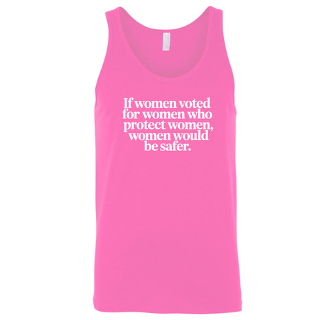 If Women Voted for Women Who Protect Women, Women Would Be Safer Unisex Tank Top (ELEGANT)-T-Shirt-The Original God Ain't Petty But I Am