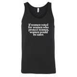 If Women Voted for Women Who Protect Women, Women Would Be Safer Unisex Tank Top (ELEGANT)-T-Shirt-The Original God Ain't Petty But I Am