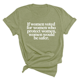 If Women Voted for Women Who Protect Women, Women Would Be Safer Unisex Tee (ELEGANT)-T-Shirt-The Original God Ain't Petty But I Am
