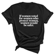 If Women Voted for Women Who Protect Women, Women Would Be Safer Unisex Tee (ELEGANT)-T-Shirt-The Original God Ain't Petty But I Am