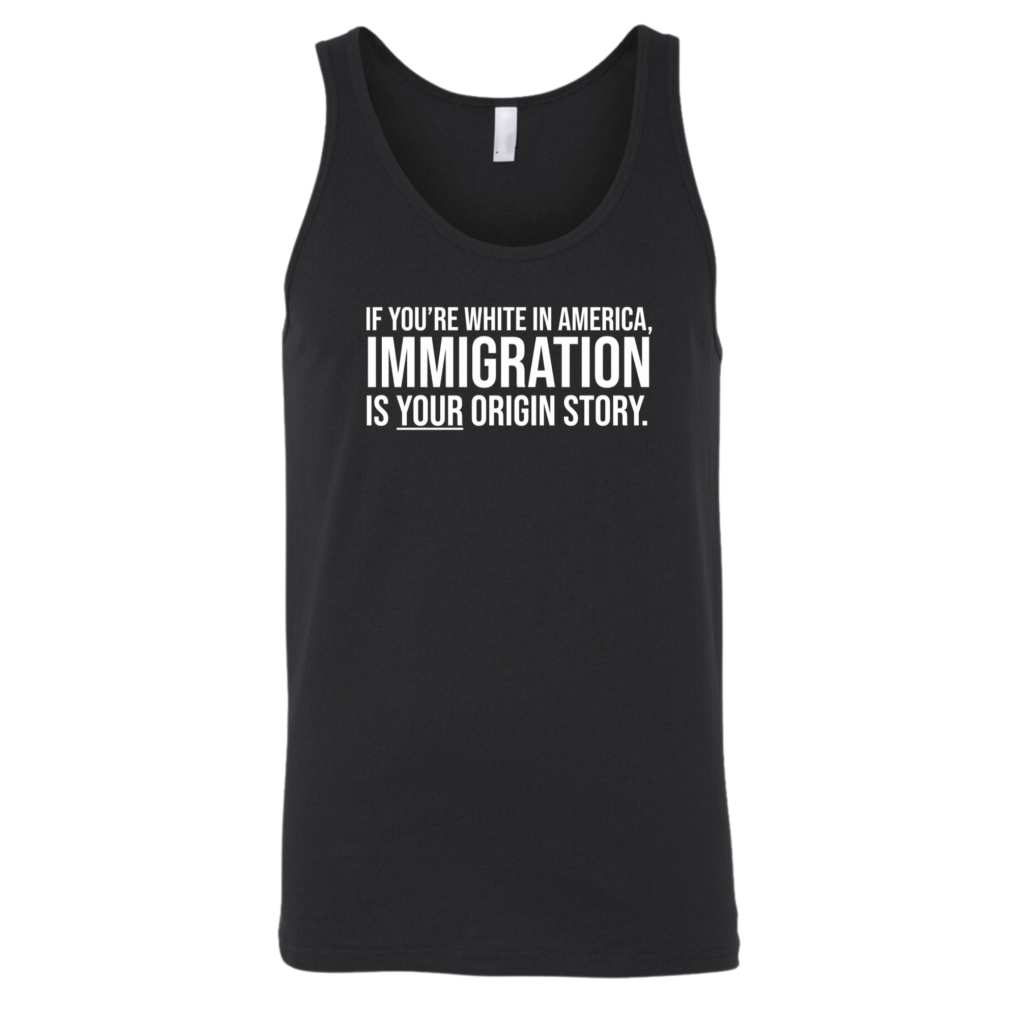 If you're white in America, IMMIGRATION is your origin story Unisex Tank Top-T-Shirt-The Original God Ain't Petty But I Am