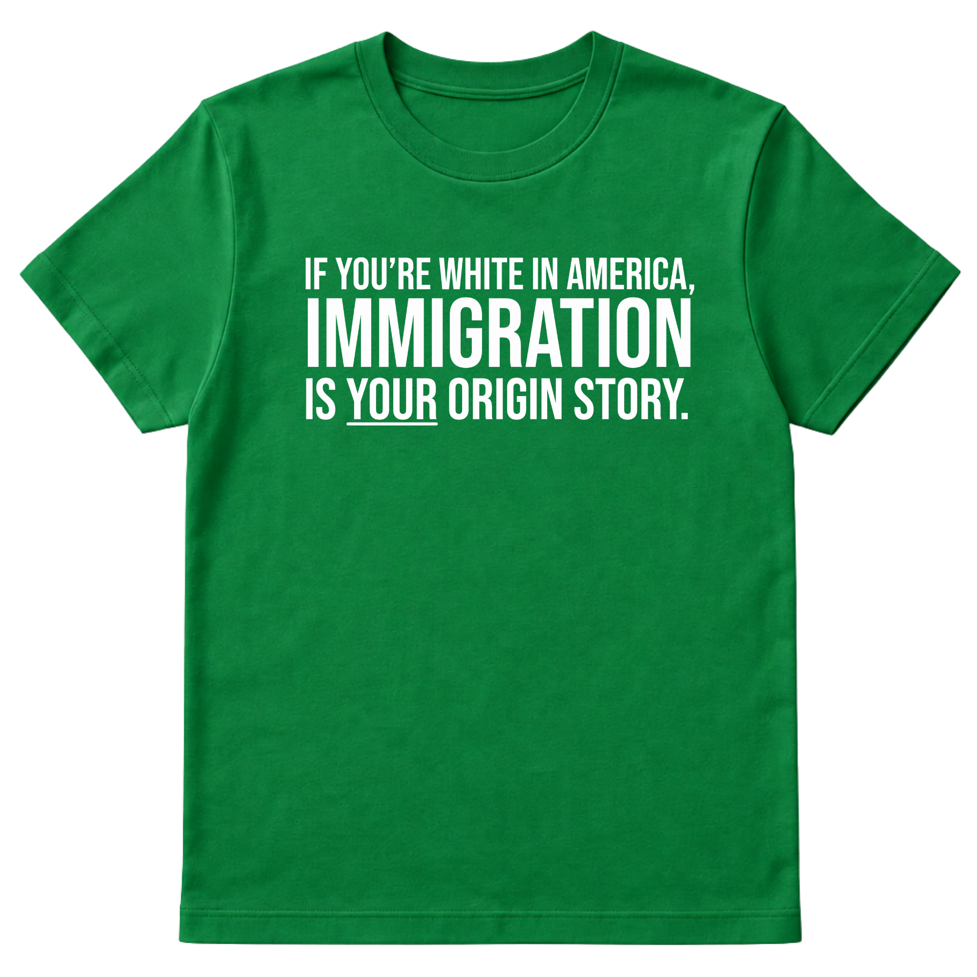If you're white in America, IMMIGRATION is your origin story Unisex Tee-T-Shirt-The Original God Ain't Petty But I Am