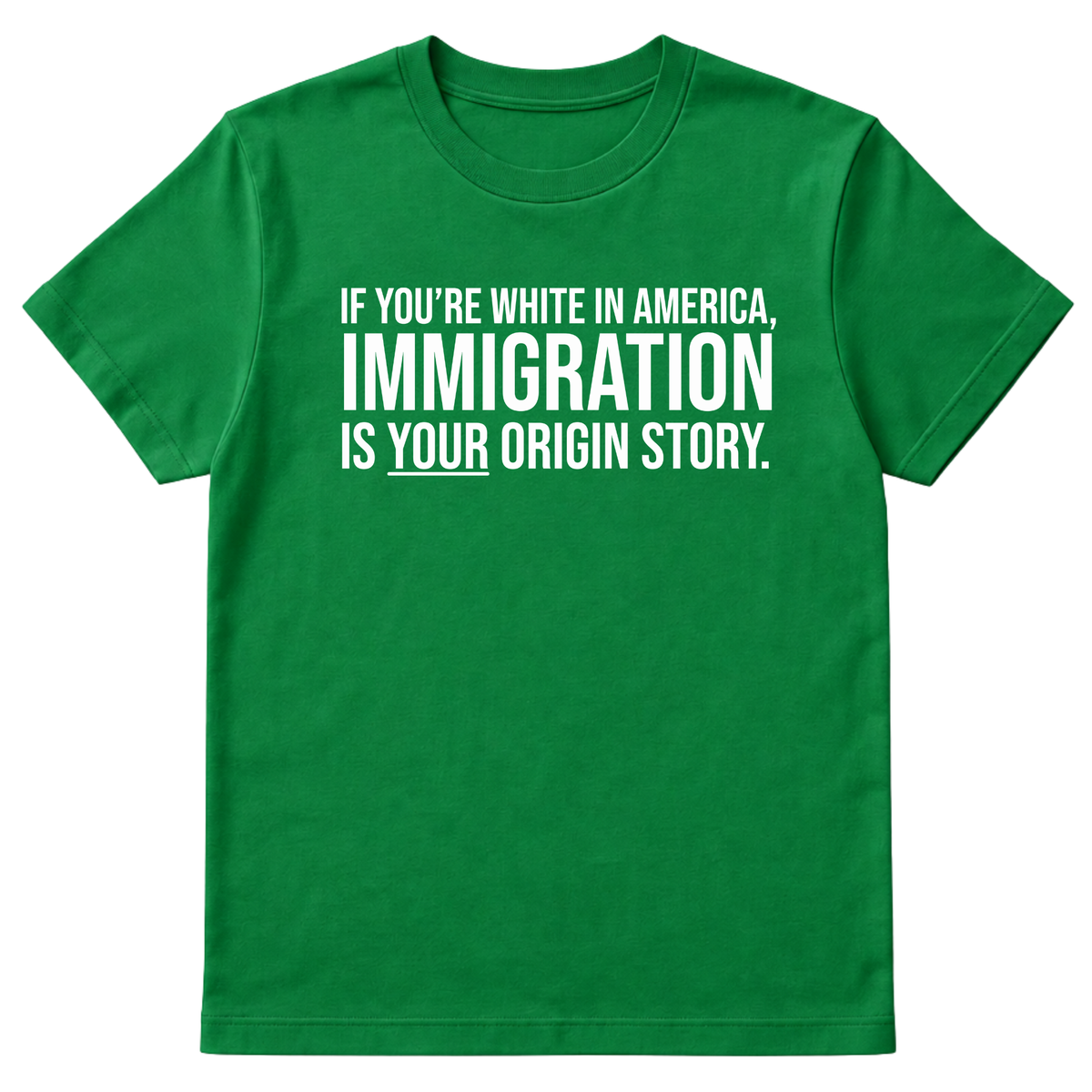 If you're white in America, IMMIGRATION is your origin story Unisex Tee-T-Shirt-The Original God Ain't Petty But I Am