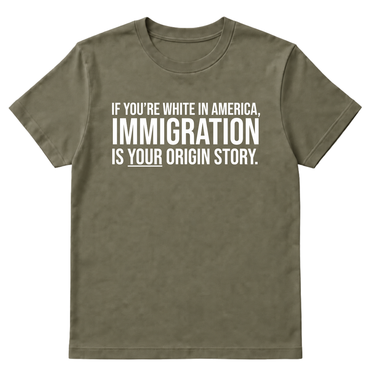 If you're white in America, IMMIGRATION is your origin story Unisex Tee-T-Shirt-The Original God Ain't Petty But I Am