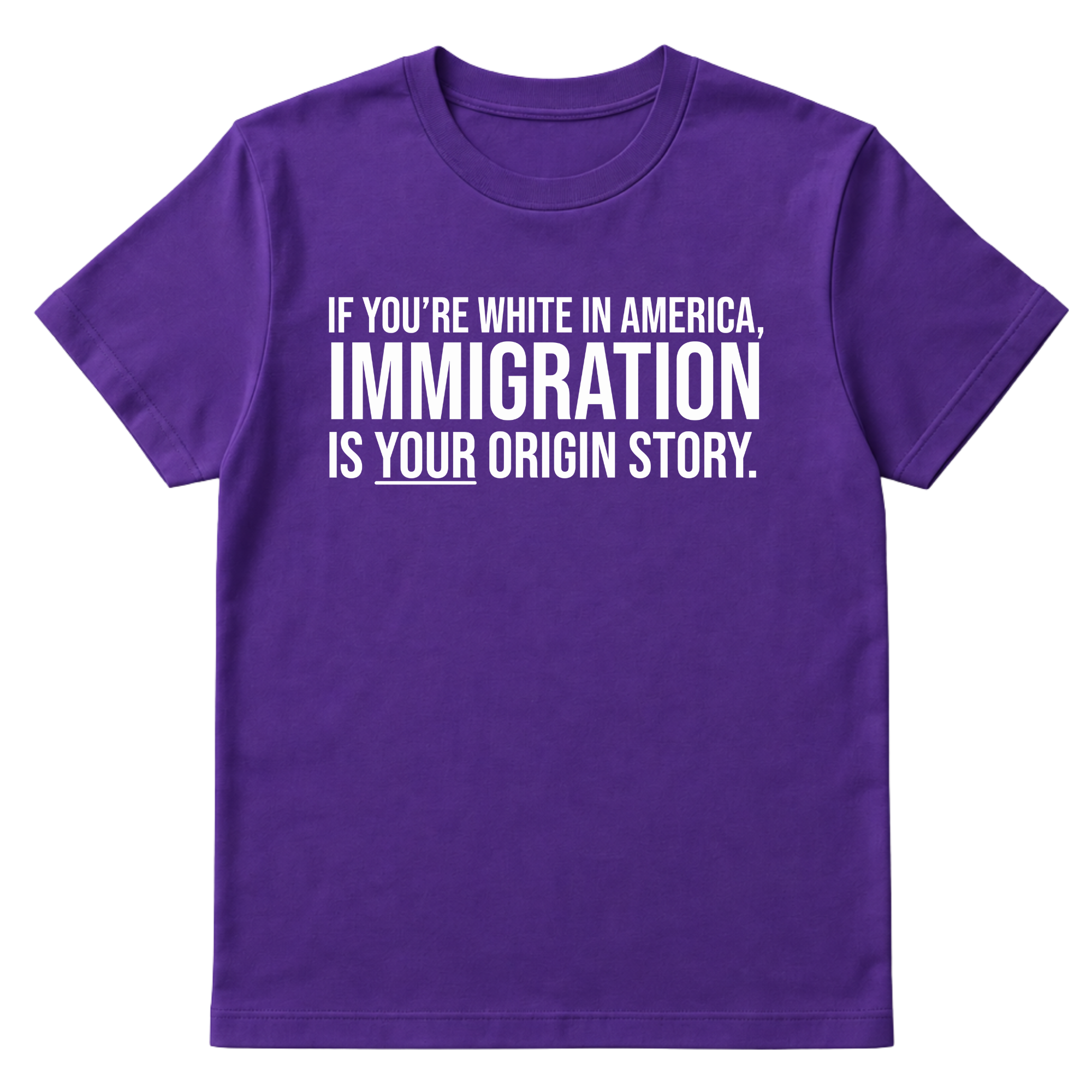 If you're white in America, IMMIGRATION is your origin story Unisex Tee-T-Shirt-The Original God Ain't Petty But I Am
