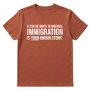 If you're white in America, IMMIGRATION is your origin story Unisex Tee-T-Shirt-The Original God Ain't Petty But I Am