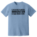 If you're white in America, IMMIGRATION is your origin story Unisex tee (HEAVYWEIGHT COMFORT COLORS WASHED DENIM)-T-Shirt-The Original God Ain't Petty But I Am