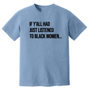 If Ya'll Had Just Listened to Black Women Unisex Tee (HEAVYWEIGHT COMFORT COLORS WASHED DENIM)