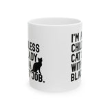 I'm a Childless Cat Lady with a Black Job Mug 11oz (White & Black)-Mug-The Original God Ain't Petty But I Am