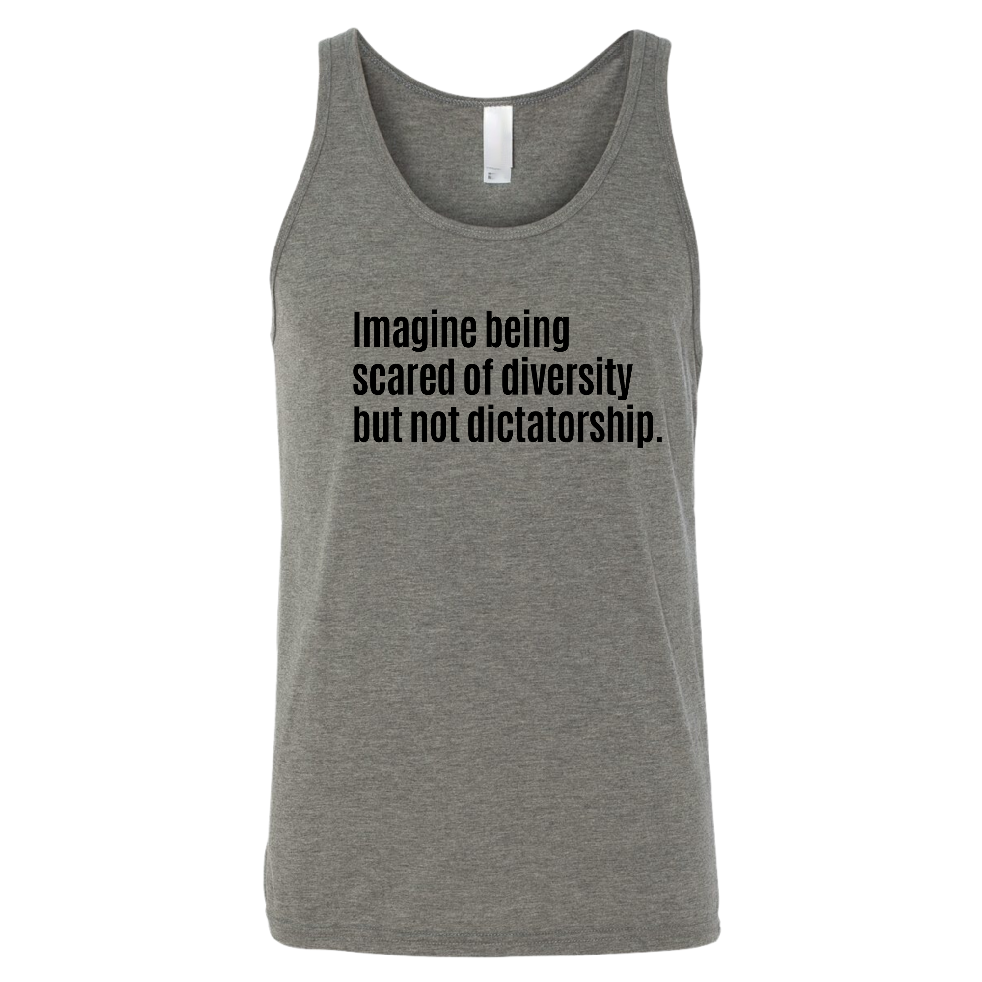 Imagine Being Scared of Diversity But Not Dictatorship Unisex Tank Top-T-Shirt-The Original God Ain't Petty But I Am