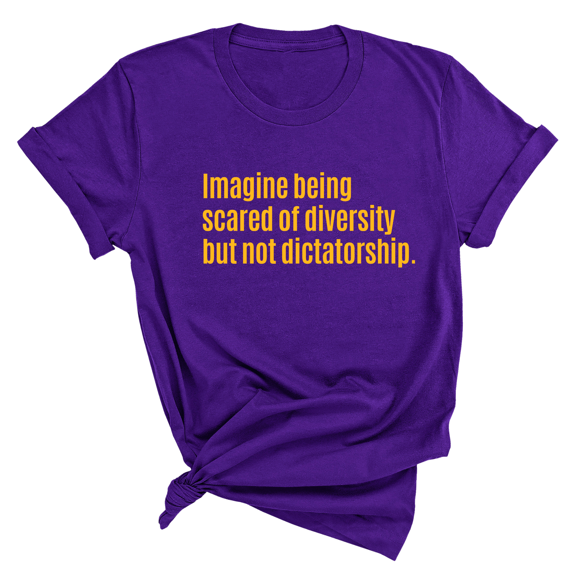 Imagine Being Scared of Diversity But Not Dictatorship Unisex Tee (LIMITED EDITION)-T-Shirt-The Original God Ain't Petty But I Am