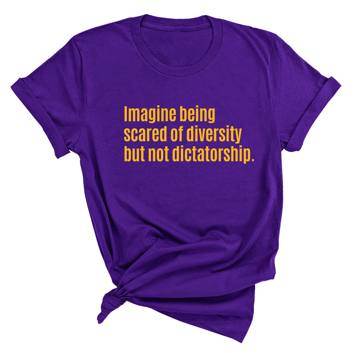 Imagine Being Scared of Diversity But Not Dictatorship Unisex Tee (LIMITED EDITION)-T-Shirt-The Original God Ain't Petty But I Am