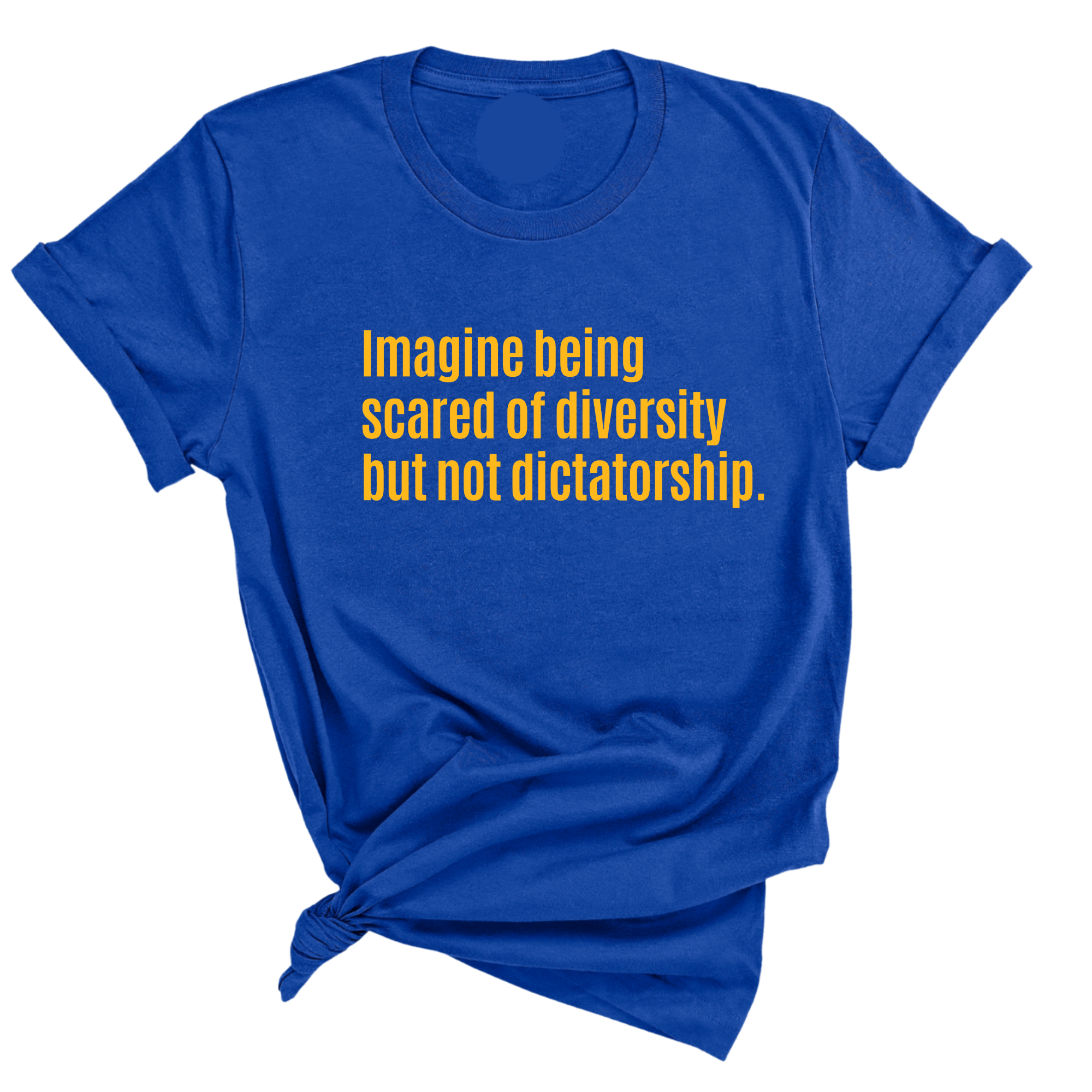 Imagine Being Scared of Diversity But Not Dictatorship Unisex Tee (LIMITED EDITION)-T-Shirt-The Original God Ain't Petty But I Am
