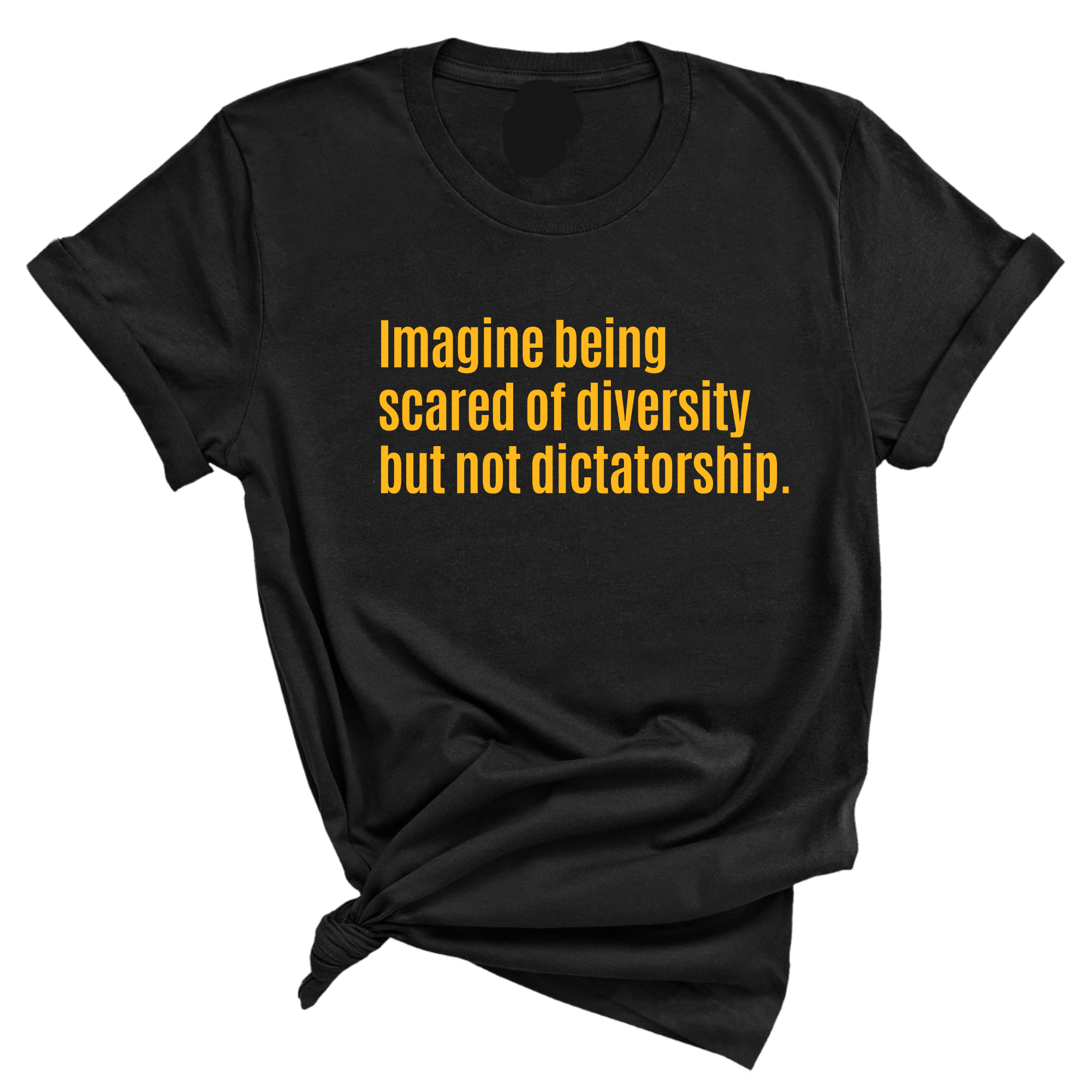 Imagine Being Scared of Diversity But Not Dictatorship Unisex Tee (LIMITED EDITION)-T-Shirt-The Original God Ain't Petty But I Am