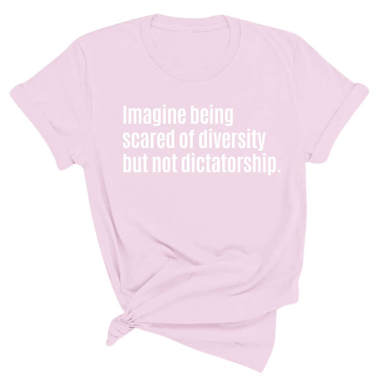 Imagine Being Scared of Diversity But Not Dictatorship Unisex Tee (Spring Sale)-T-Shirt-The Original God Ain't Petty But I Am