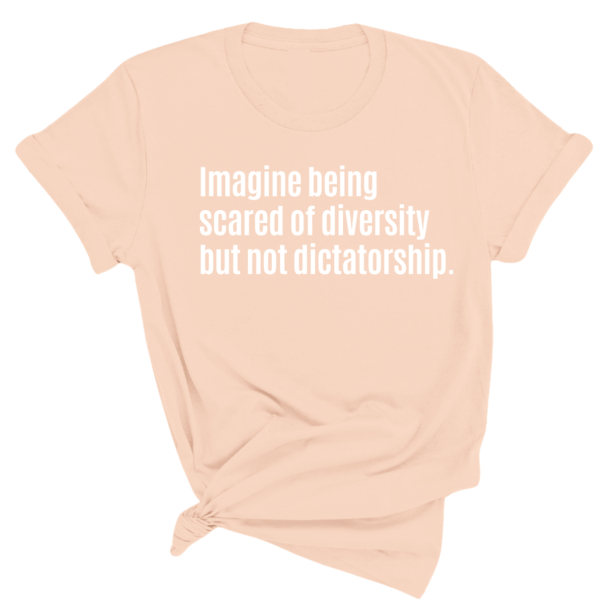 Imagine Being Scared of Diversity But Not Dictatorship Unisex Tee (Spring Sale)-T-Shirt-The Original God Ain't Petty But I Am