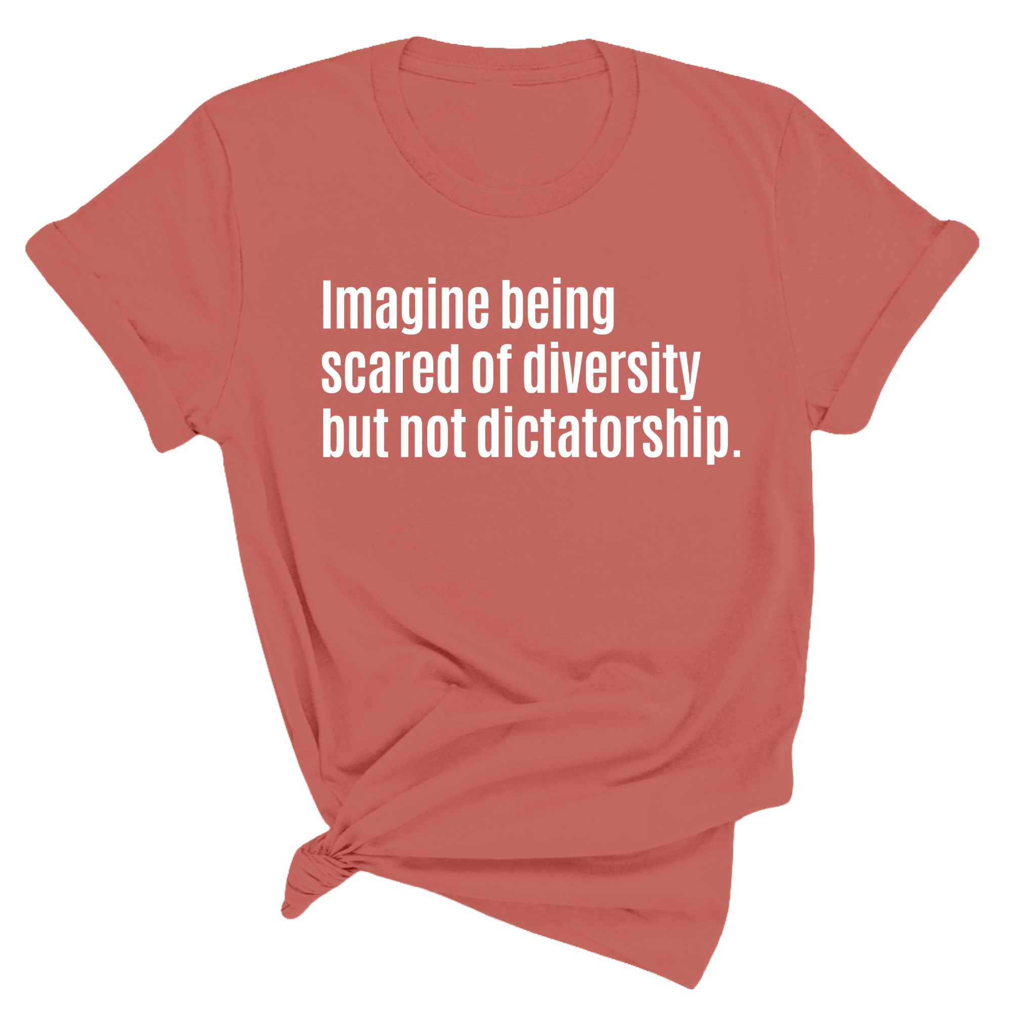 Imagine Being Scared of Diversity But Not Dictatorship Unisex Tee-T-Shirt-The Original God Ain't Petty But I Am