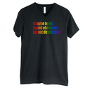 Imagine Being Scared of Diversity but Not Dictatorship *BLACK V-NECK* Unisex Tee (RAINBOW)-T-Shirt-The Original God Ain't Petty But I Am