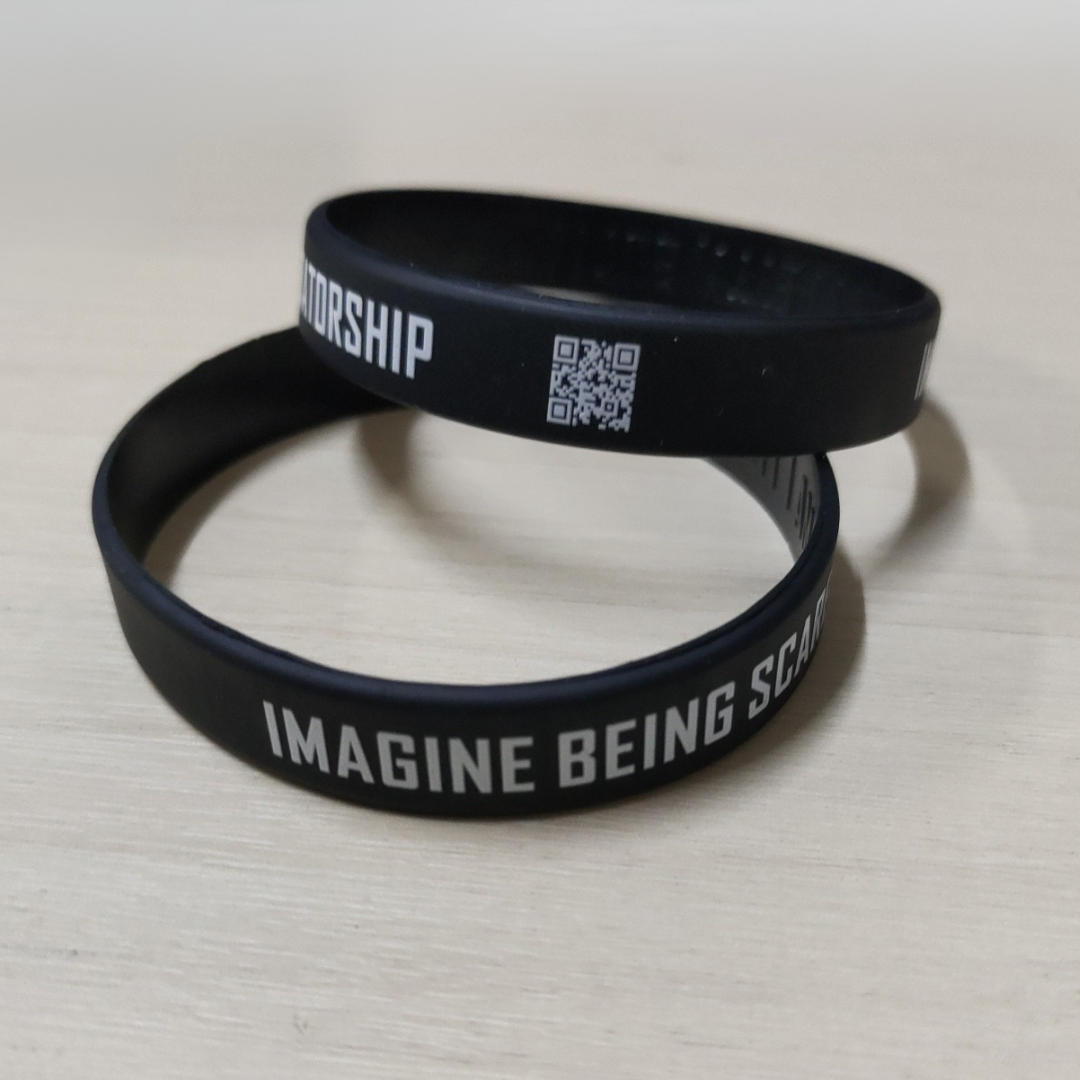 Imagine Being Scared of Diversity but not Dictatorship Silicone Wristband – QR Code Edition-Wristband-The Original God Ain't Petty But I Am