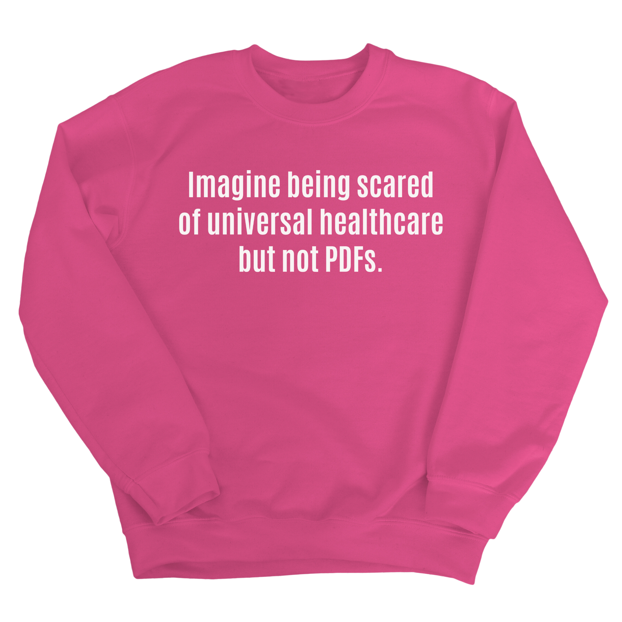 Imagine Being Scared of *Universal Healthcare* but Not PDFs Unisex Sweatshirt-Sweatshirt-The Original God Ain't Petty But I Am