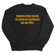 Imagine Being Scared of *Universal Healthcare* but Not PDFs Unisex Sweatshirt-Sweatshirt-The Original God Ain't Petty But I Am