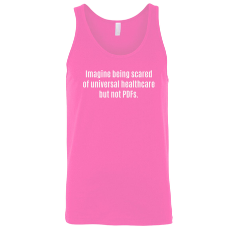 Imagine Being Scared of *Universal Healthcare* but Not PDFs Unisex Tank Top-T-Shirt-The Original God Ain't Petty But I Am