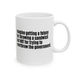 Imagine Getting a Felony for Throwing a Sandwich but Not for Trying to Overthrow the Government Mug 11oz (White & Black)-Mug-The Original God Ain't Petty But I Am