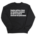 Imagine Getting a Felony for Throwing a Sandwich but Not for Trying to Overthrow the Government Unisex Sweatshirt-Sweatshirt-The Original God Ain't Petty But I Am