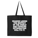 Imagine losing the respect of the world and thinking intimidation will fix it Tote bag-Tote Bag-The Original God Ain't Petty But I Am