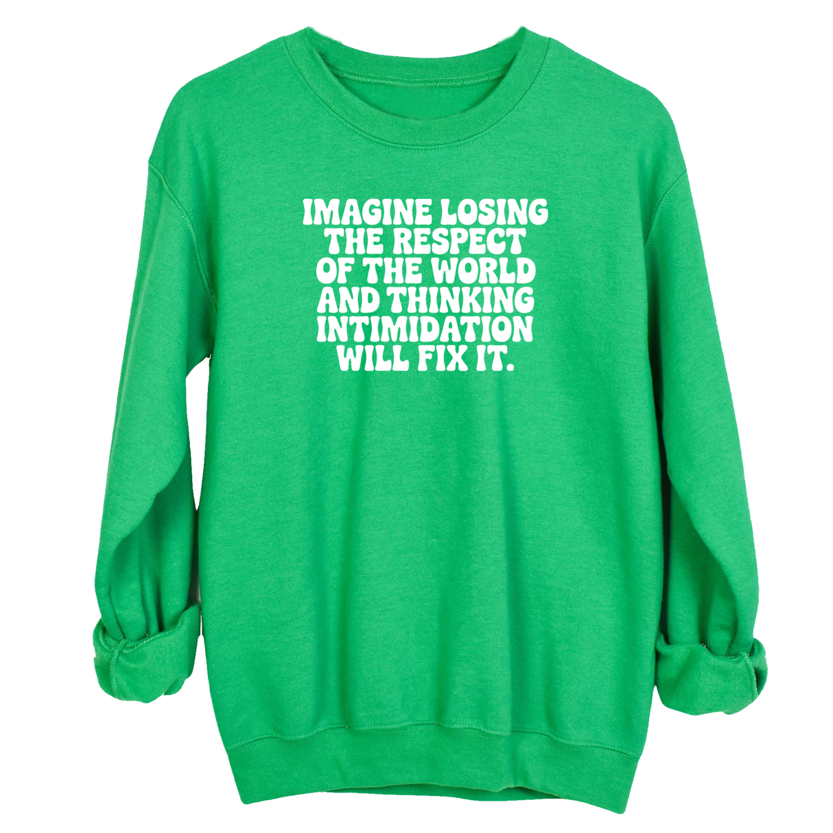 Imagine losing the respect of the world and thinking intimidation will fix it Unisex Sweatshirt-Sweatshirt-The Original God Ain't Petty But I Am
