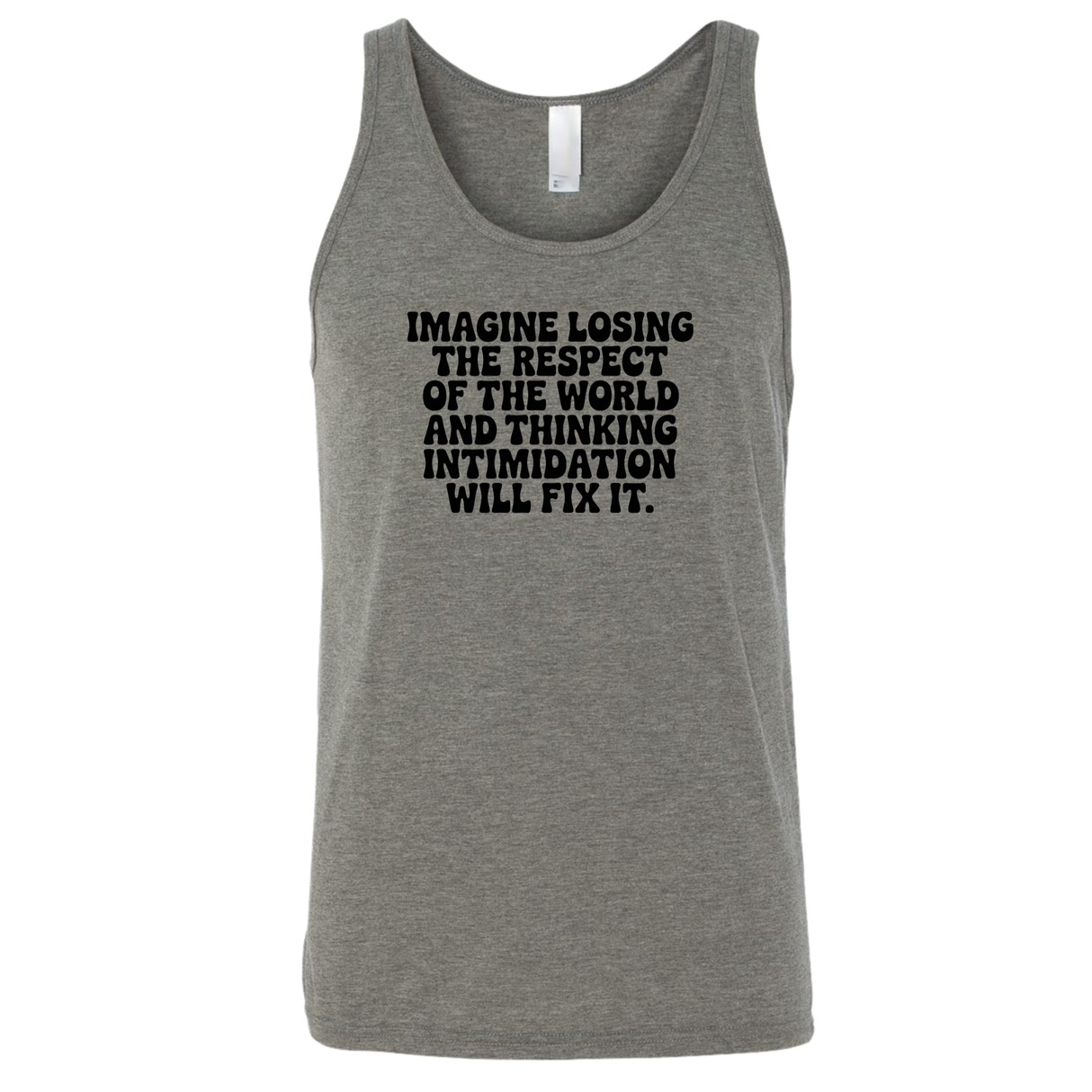 Imagine losing the respect of the world and thinking intimidation will fix it Unisex Tank Top-T-Shirt-The Original God Ain't Petty But I Am