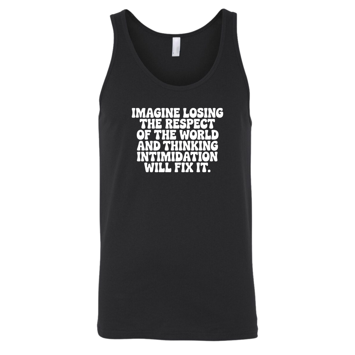 Imagine losing the respect of the world and thinking intimidation will fix it Unisex Tank Top-T-Shirt-The Original God Ain't Petty But I Am