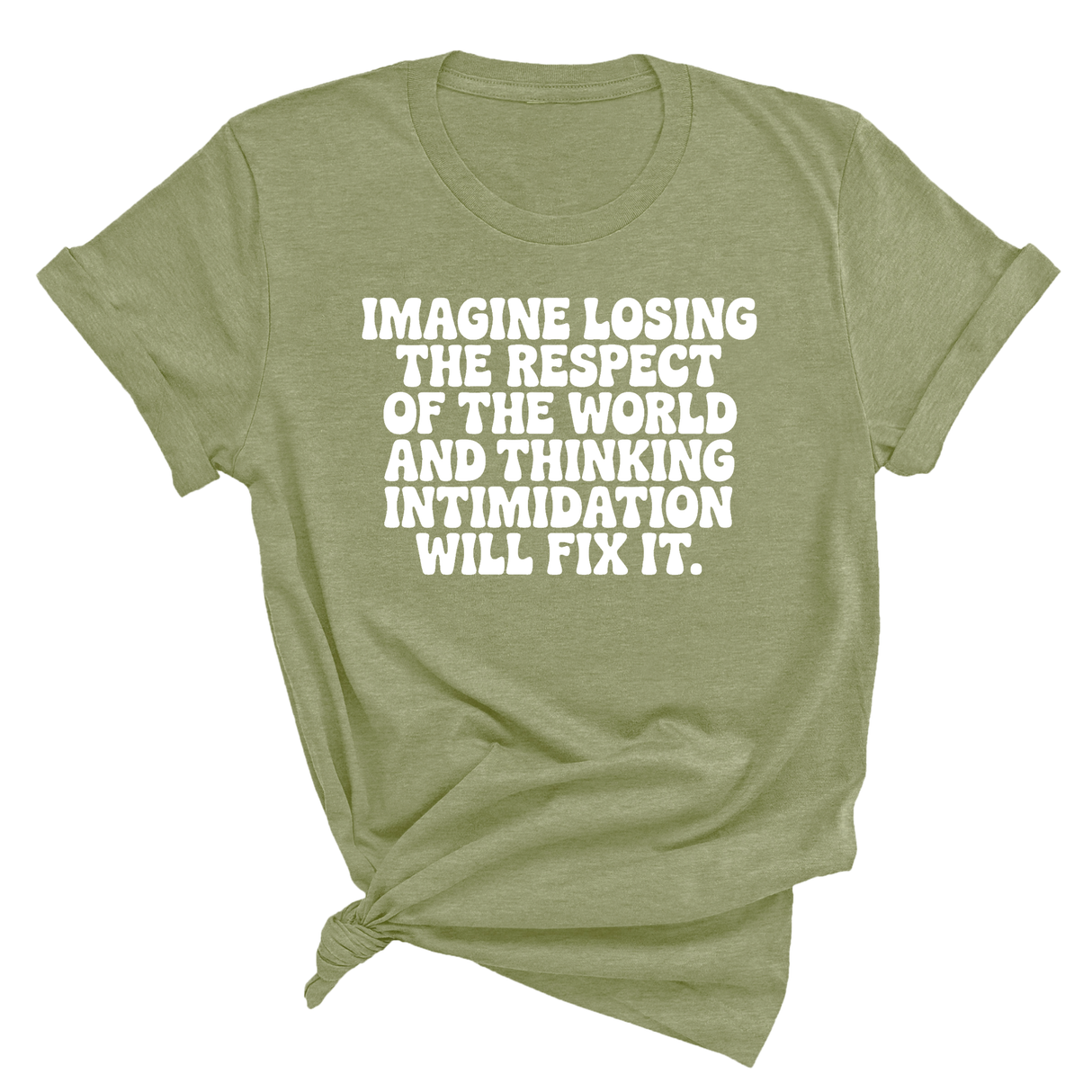 Imagine losing the respect of the world and thinking intimidation will fix it Unisex Tee-T-Shirt-The Original God Ain't Petty But I Am