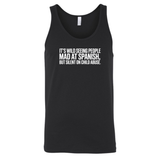 It's Wild Seeing People MAD at Spanish, but Silent on Child Abuse Unisex Tank Top-T-Shirt-The Original God Ain't Petty But I Am
