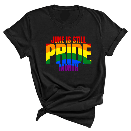 June is Still Pride Month Unisex Tee (Rainbow Edition)-T-Shirt-The Original God Ain't Petty But I Am