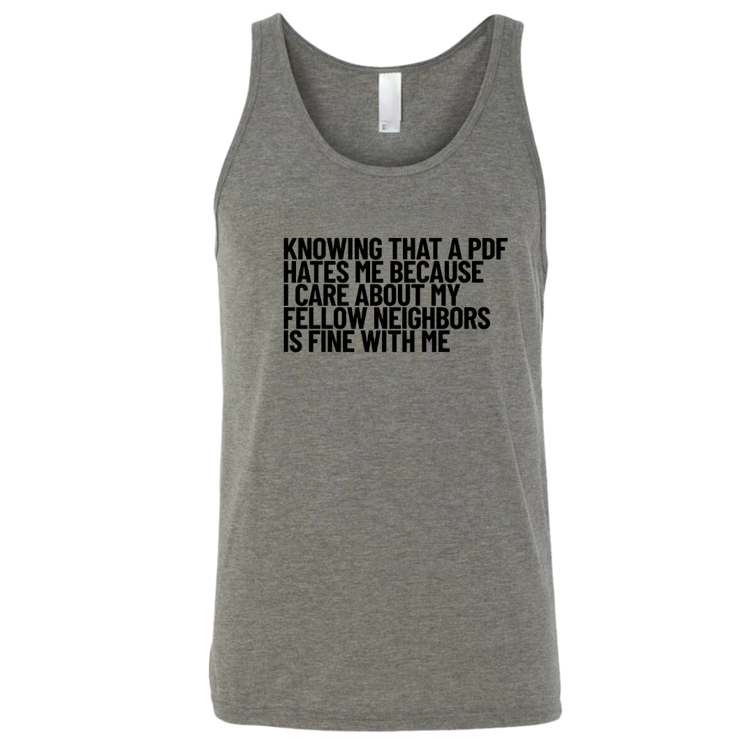 Knowing That A PDF Hates Me Is Fine WIth Me Unisex Tank Top-T-Shirt-The Original God Ain't Petty But I Am