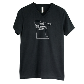Leave Minnesota Alone (state) *BLACK V-NECK* Unisex Tee-T-Shirt-The Original God Ain't Petty But I Am