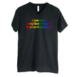 Love Your Neighbor Means All Your Neighbors *BLACK V-NECK* Unisex Tee (RAINBOW)-T-Shirt-The Original God Ain't Petty But I Am