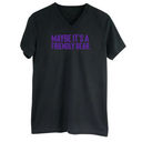 Maybe It’s a Friendly Bear *BLACK V-NECK* Unisex Tee ( PURPLE 💜)-T-Shirt-The Original God Ain't Petty But I Am