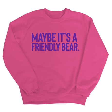 Maybe It’s a Friendly Bear Unisex Sweatshirt (PURPLE 💜)-Sweatshirt-The Original God Ain't Petty But I Am