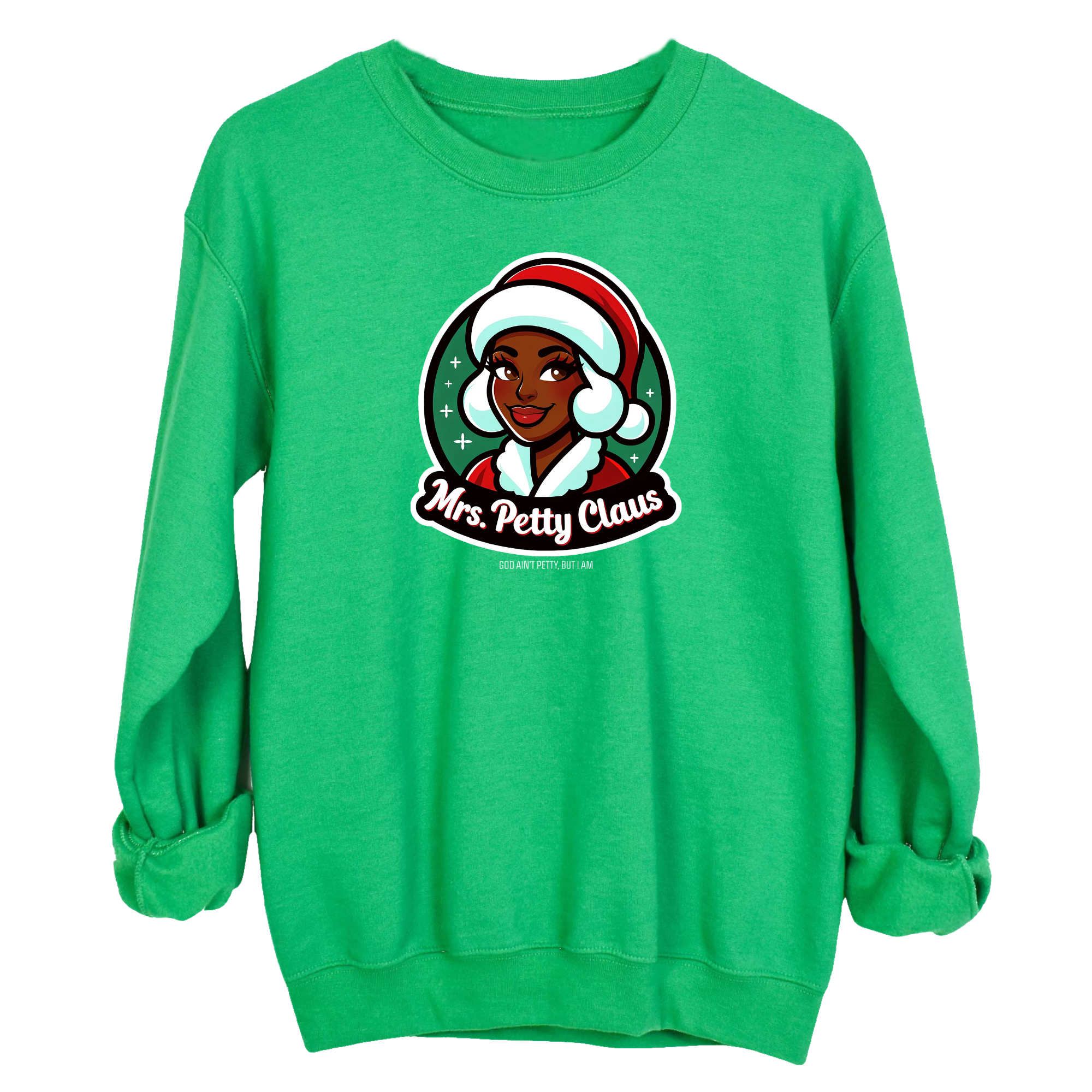 Mrs. Petty Claus Image Unisex Sweatshirt-Sweatshirt-The Original God Ain't Petty But I Am