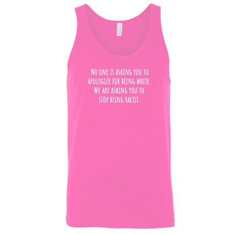 No one is asking you to apologize for being white. We are asking you to stop being racist Unisex Tank Top-T-Shirt-The Original God Ain't Petty But I Am