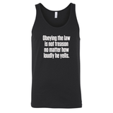 Obeying the Law Is Not Treason No Matter How Loudly He Yells Unity Unisex Tank Top-T-Shirt-The Original God Ain't Petty But I Am