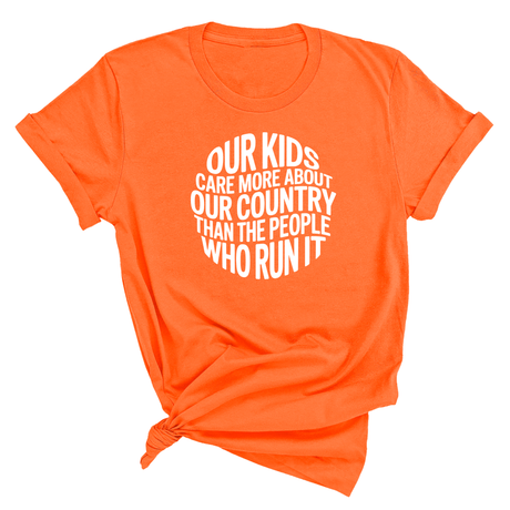Our Kids Care More About Our Country More than the People Who Run It Unisex Tee (CIRCLE)-T-Shirt-The Original God Ain't Petty But I Am