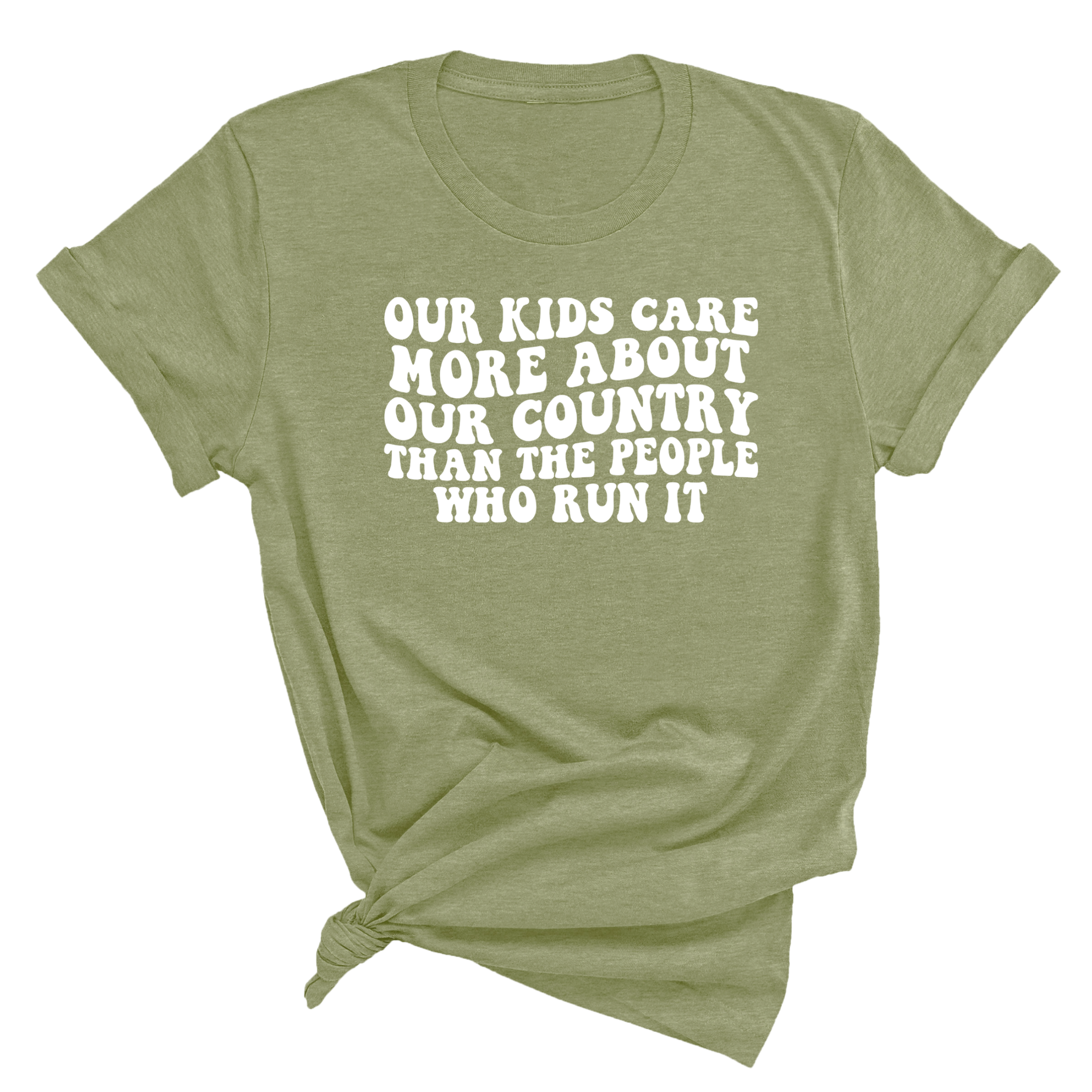 Our Kids Care More About Our Country More than the People Who Run It Unisex Tee (RETRO)-T-Shirt-The Original God Ain't Petty But I Am