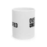Over Qualified Mug 11oz (Black & White)-Mug-The Original God Ain't Petty But I Am