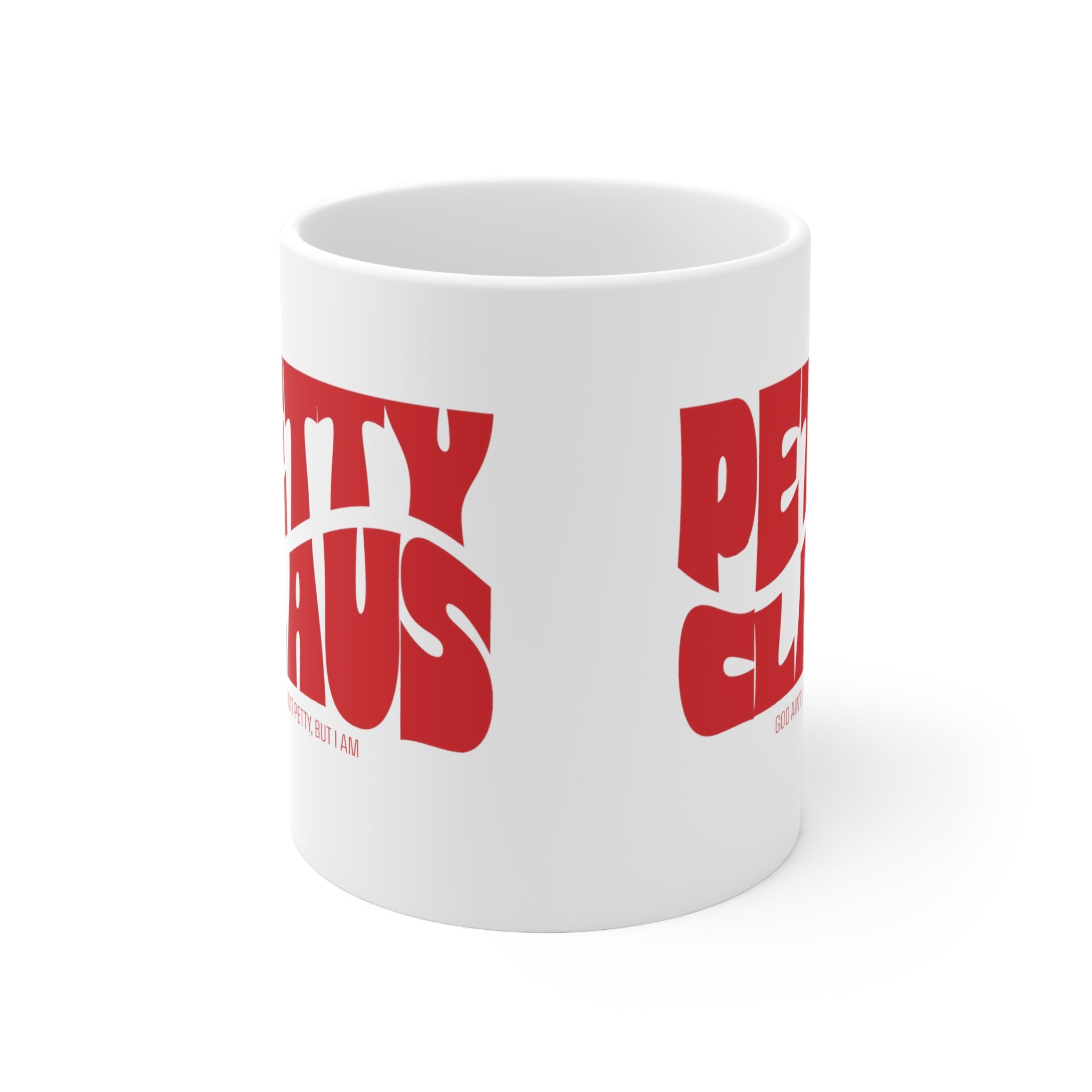 Petty Claus Retro Mug 11oz (White & Red )-Mug-The Original God Ain't Petty But I Am