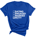 Petty: Not Dating, Engaged, or Married Unisex Tee-T-Shirt-The Original God Ain't Petty But I Am