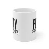 Petty Party of One Mug 11oz (White/Black)-Mug-The Original God Ain't Petty But I Am