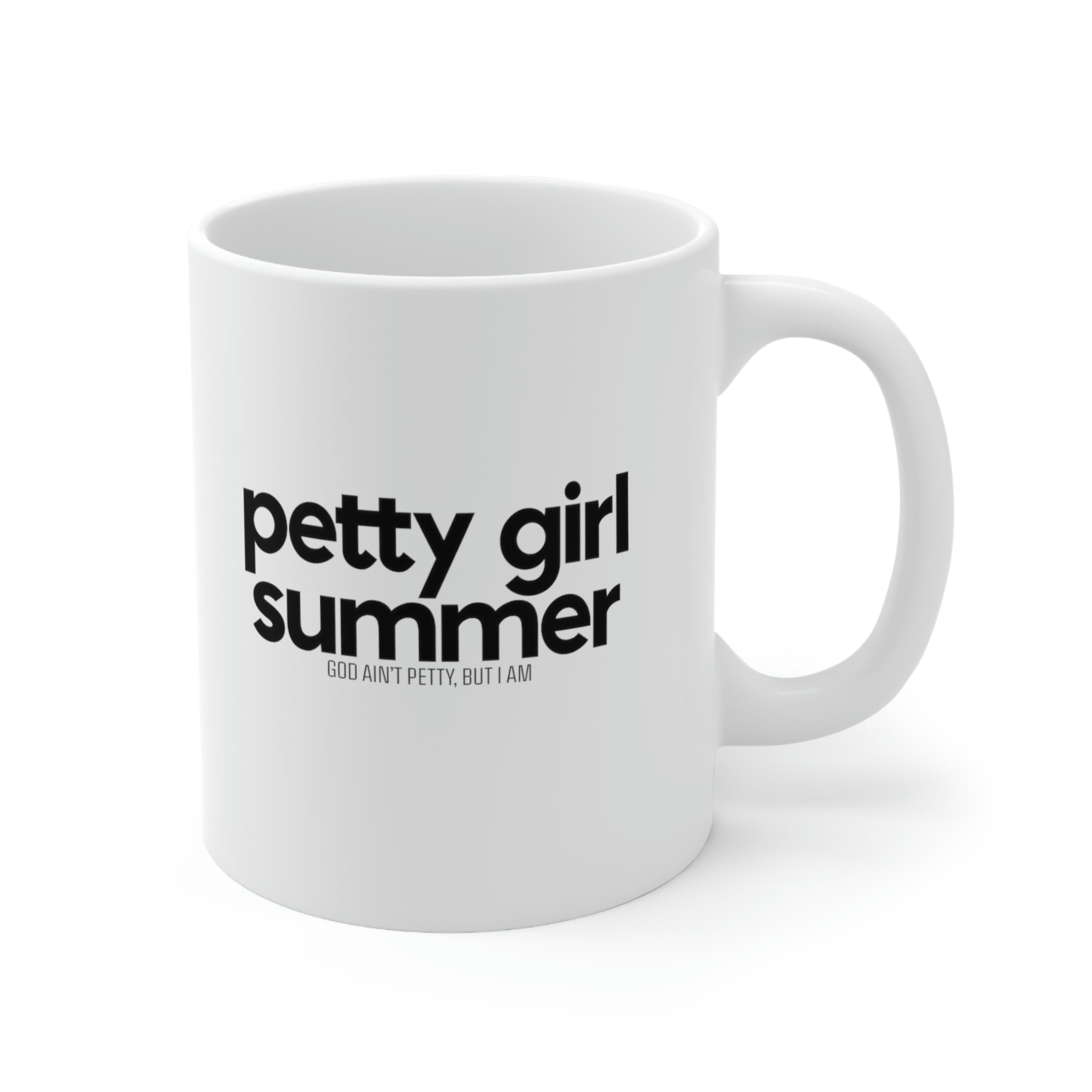 Petty Summer Girl Mug 11oz (White/Black)-Mug-The Original God Ain't Petty But I Am
